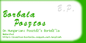 borbala posztos business card